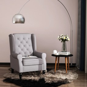 HOMCOM Fotoliu Chesterfield Gri, Confortabil, Comod și Spațiu Generos pentru Living, 74x86x102 cm | Aosom Romania