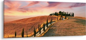 Tablou - Casa pe deal Toscana, Italia (120x50 cm)