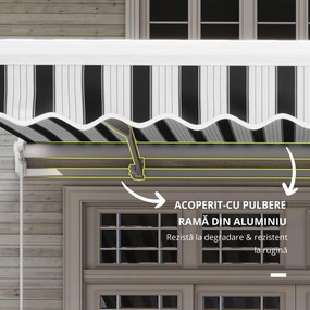 Outsunny Bază pentru Umbrelă de Soare cu Roți și Mâner Reglabil, 395x245 cm, Negru | Aosom Romania