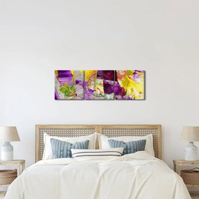 Tablou cu abstracție - pictura (cu ceas) (90x30 cm)