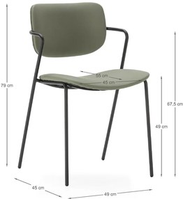 Scaune de dining kaki 2 buc. Maika – Marckeric