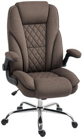 HOMCOM Scaun de birou, scaun birou ergonomic, inaltime reglabila, brate rabatabile, 70 x 70 x 114-122 cm, maro | Aosom Romania
