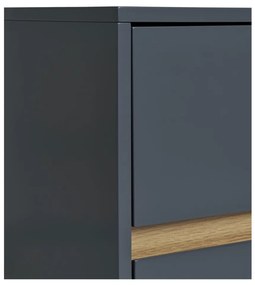 Noptiera Bisley, lemn vopsit, gri închis 40x35x55 cm