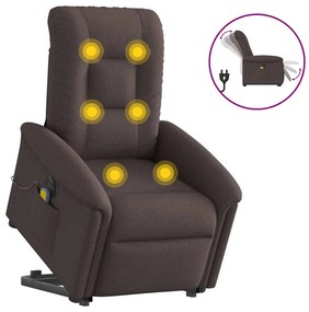 vidaXL Fotoliu electric masaj rabatabil cu ridicare maro închis textil