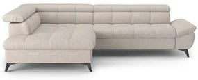 Canapea colțar extensibilă în L MARANO stânga, bej