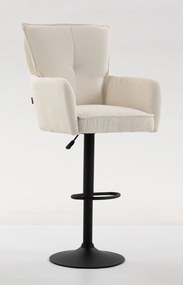 HR250W Scaun Crem Boucle Bază Neagră