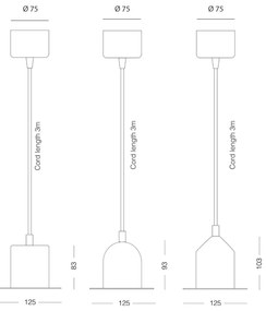 Set 3 lustre pendul EMKO Hat, negru