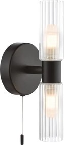 Där Lighting BOL0922 - Aplica de perete pentru baie BOLTON 2xG9/5W/230V IP44 neagră