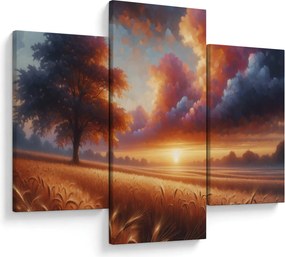 Tablou – Apus de soare pe câmp (90x60 cm)