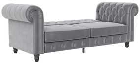 Canapea gri deschis cu tapițerie din catifea 236 cm Felix – Støraa