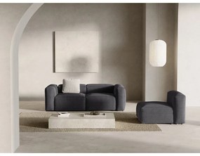 Canapea gri închis cu tapițerie din catifea reiată 224 cm Bergamo – Cosmopolitan Design