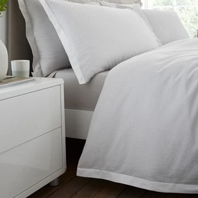 Lenjerie de pat gri deschis din bumbac percal pentru pat de o persoană 135x200 cm Seersucker Woven Stripe – Bianca