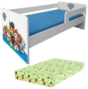 Pat 2-8 Ani pentru Copii Paw Patrol Blue P1L + Saltea SmartNest 140x70x12 cm Pc-p-lux-paw-bl-p1l-70