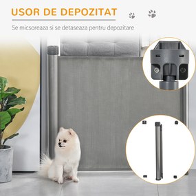 Bariera de siguranta PawHut pentru caini, 140x88 cm, gri | AOSOM RO