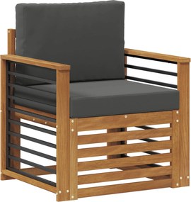 vidaXL Set de canapele de exterior cu pernă natural 71 x 63 x 73 cm