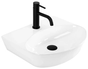 Lavoar pe blat Rea Kim semioval 45.5 cm alb lucios