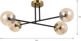 Brilagi - Plafonieră aplicată MALIVA 4xE14/15W/230V, aurie