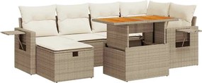 vidaXL Set canapele grădină cu perne 8 piese bej poliratan/lemn acacia