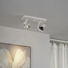Spot de tavan de design alb GU10 70mm cu 2 lumini reglabil - Vo