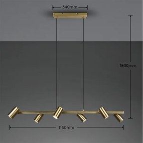 Trio - Candelabru suspendat MARLEY 6xGU10/35W/230V, finisaj alamă