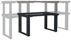 Masă înălțime reglabilă OfficeTech Strong 180 x 80 cm, picioare negre, alb