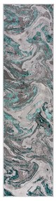 Covor tip traversă gri/turcoaz 80x300 cm Marbled – Flair Rugs