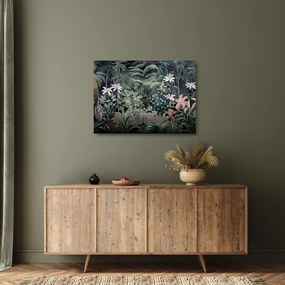 Tablou pe sticlă - Model de junglă pictat (70x50 cm)