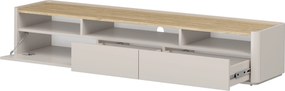 Comodă TV cu două sertare Elivo 200 cm - cașmir / stejar uleiat