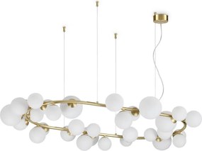 Ideal Lux - Lustra LED suspendată pe cablu PERLAGE 30xG9/3W/230V 143 cm auriu/alb