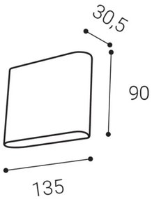 LED2 - Aplica de perete LED exterior FLAT 2xLED/3W/230V IP65 negru