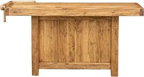 Banc de tamplar, L184 74 H92 cm, usi glisante, natur antic, lemn masiv