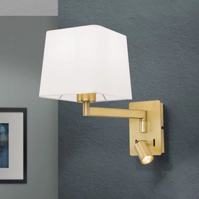 Aplica cu brat reglabil si reader LED CARLTON alama/alb