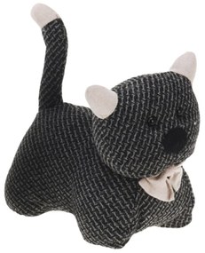 Opritor ușă, în formă de animăluț pisicuță, culoarea negru, 19x20 cm