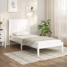 3105716 vidaXL Cadru de pat, alb, 90x200 cm, lemn masiv de pin