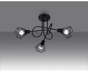 Lustră pe tijă ARTEMIS 3xE14/40W/230V neagră Sollux SL.1109