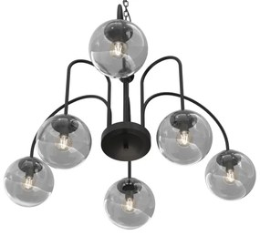 Lustră pe lanț CAMBRIDGE 6xE14/60W/230V neagră