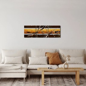 Tablou abstracției - Fluturi (cu ceas) (90x30 cm)