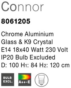 Candelabru elegant cu cristale K9 Connor 18L