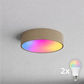 BRILAGI - Plafonieră LED RGBW reglabilă CLARE, 2xE27/12W/230V, Wi-Fi, bej