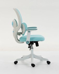 LUMBARIS 871– Scaun Ergonomic cu Suport Lombar Triplu Ajustabil, Cotiere Reglabile, Spătar Mesh, Înclinare 90°–135°, Albastru/Alb