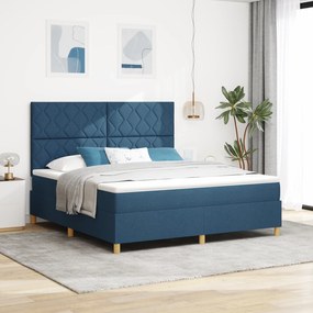 vidaXL Pat cu arcuri cu saltea &amp; LED 180x200 cm Țesătură