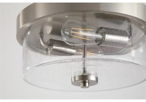 Searchlight PRESTON 66210-2SS Plafonieră pentru baie, 2x E27 (max. 60W per bec), 230V, IP44, Ø33 cm, argintie