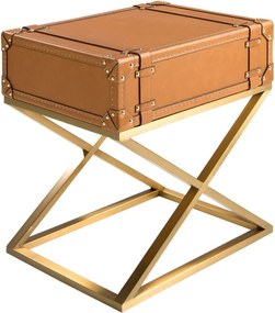 Masuta auxiliara LUX design italian Cowhide camel