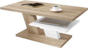 CLIFF MAT stejar sonoma + alb mat, masuta de cafea