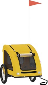 vidaXL Remorcă de bicicletă animale companie galben textil oxford/fier