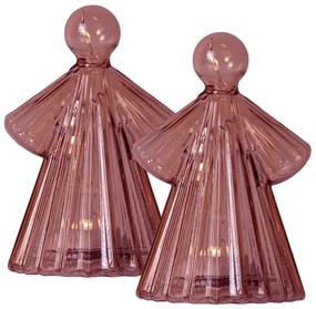 Decorațiuni luminoase burgundy 2 buc. ø 6,5 cm Alberte – Sirius