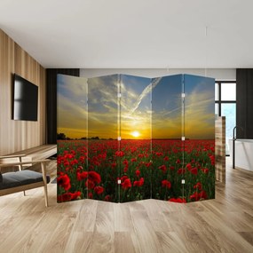 Paravan - Câmp cu maci (210x170 cm)