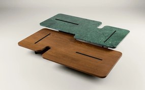 Masă lemn masiv de cafea Jais /15 cm, 130 × 68,5 × 20 cm