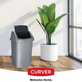 Coș de gunoi gri Curver Click-it, 25 l