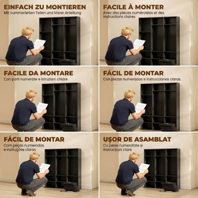 HOMCOM Dulap Dvd Con 9 Rafturi, 21 Regolabili, 27 Scomparti, Negru | Aosom Romania